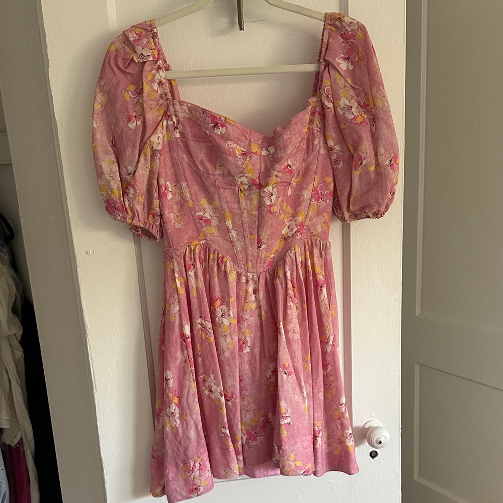 Bardot Pink Floral Mini Dress